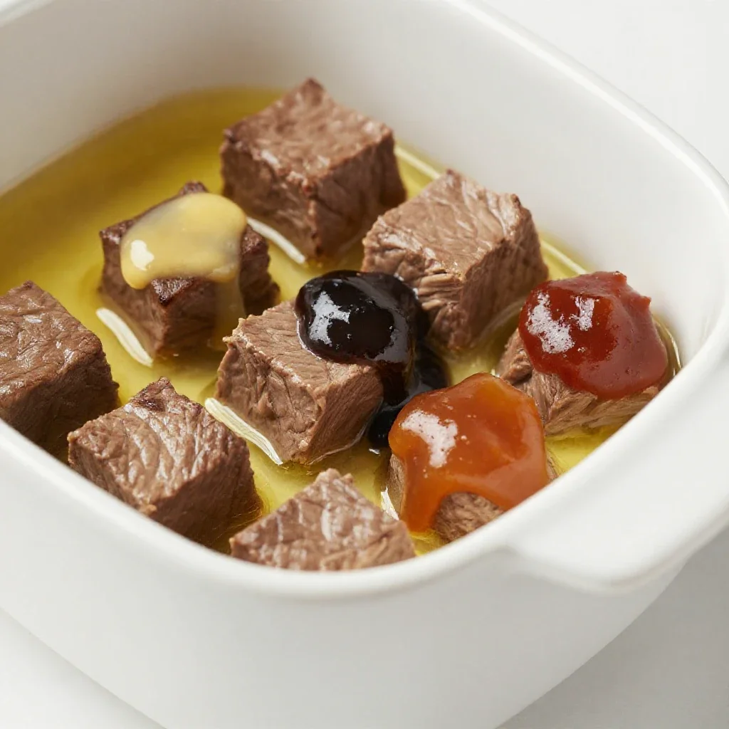Beef fondue isolated on a white background