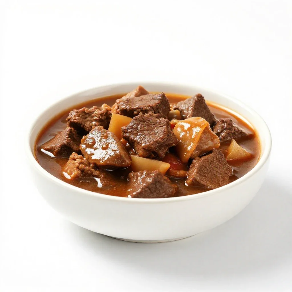 Beef goulash isolated on a white background