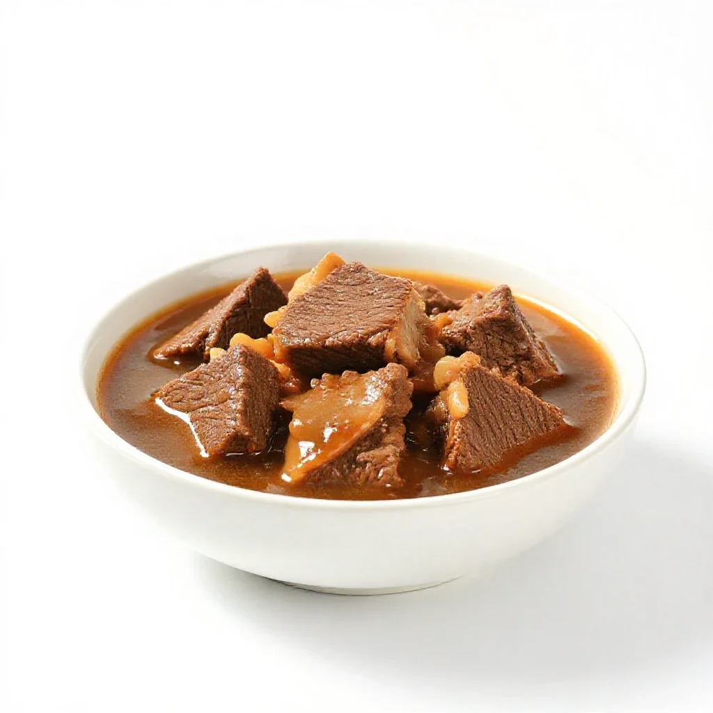 Beef stew isolated on a white background