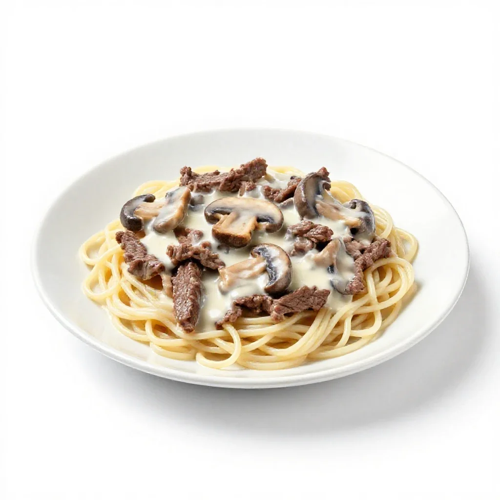 Beef Stroganoff isolated on a white background