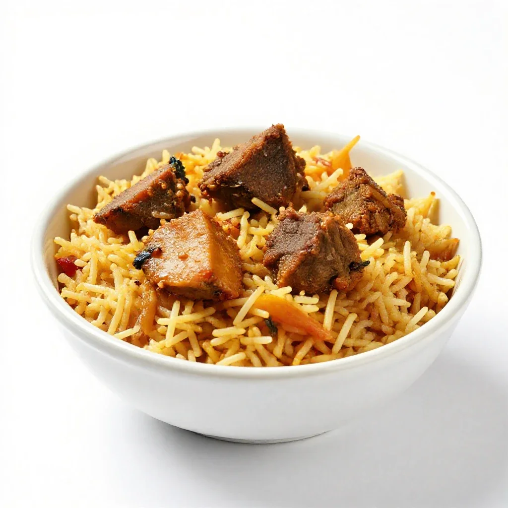 Biryani isolated on a white background