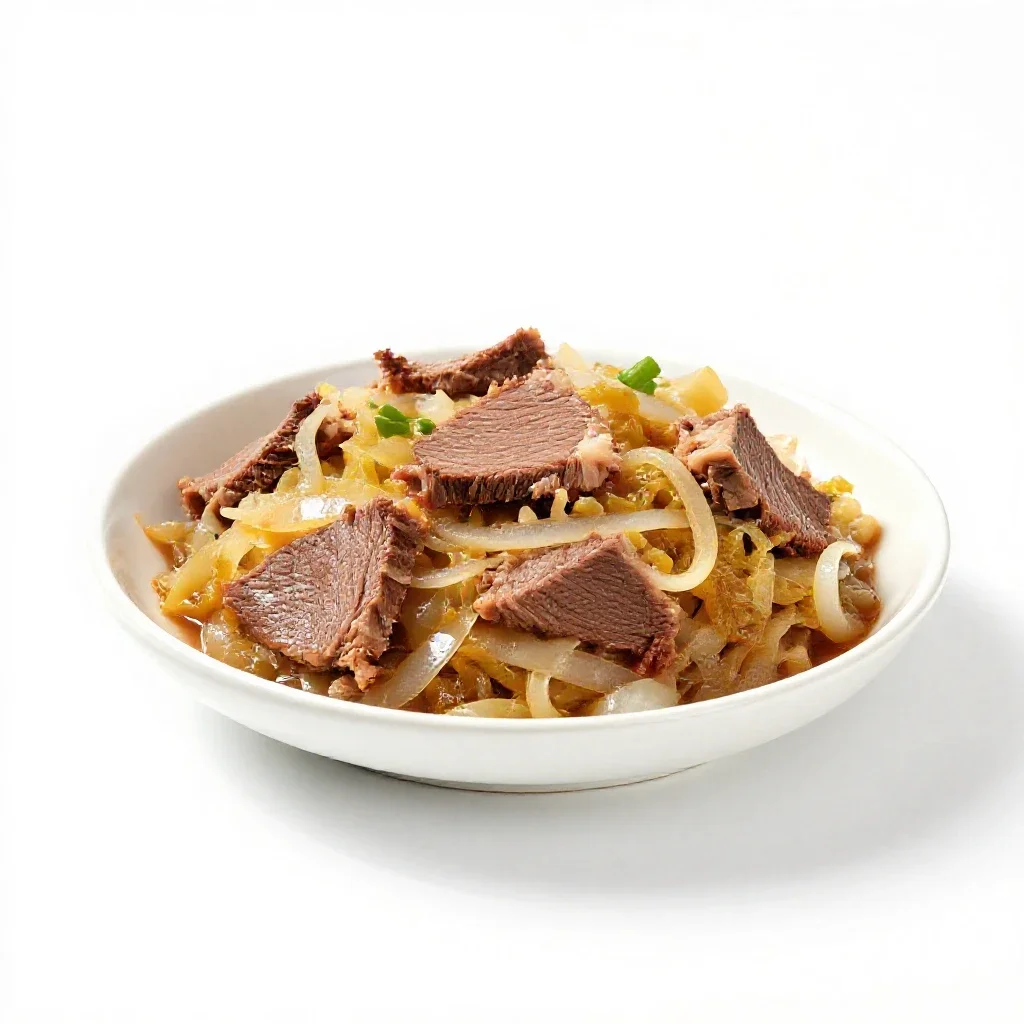 Boiled dinner isolated on a white background