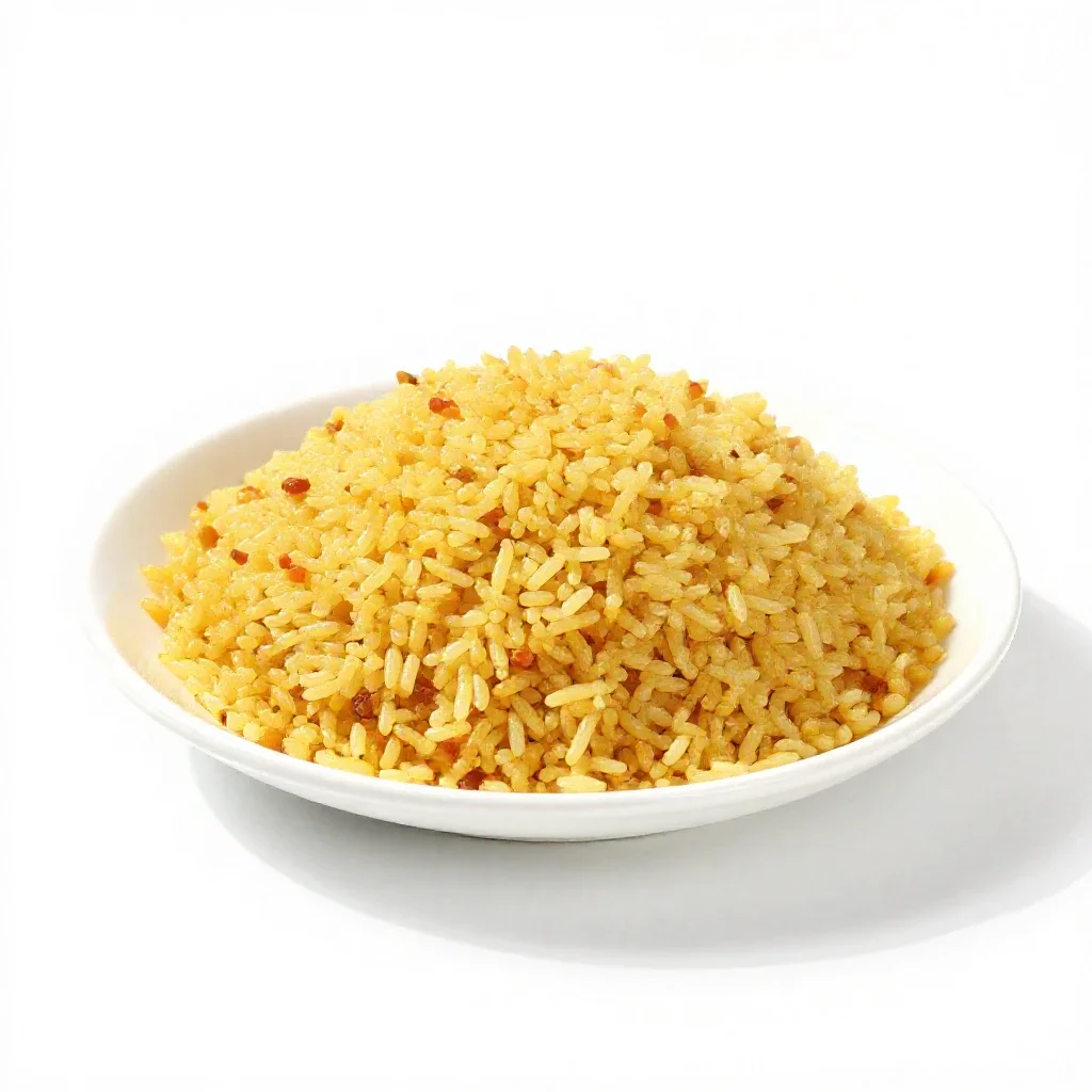 Bulgur pilaf isolated on a white background