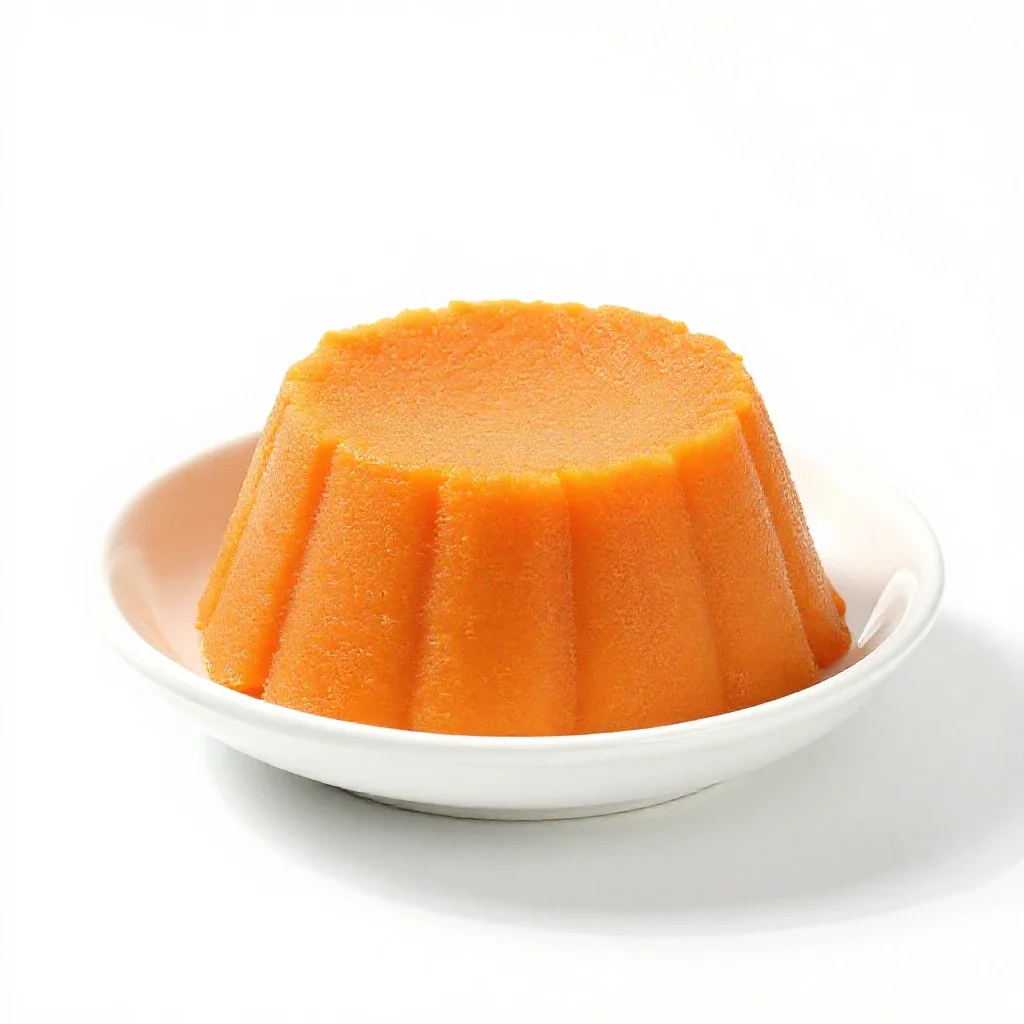 Carrot pudding isolated on a white background