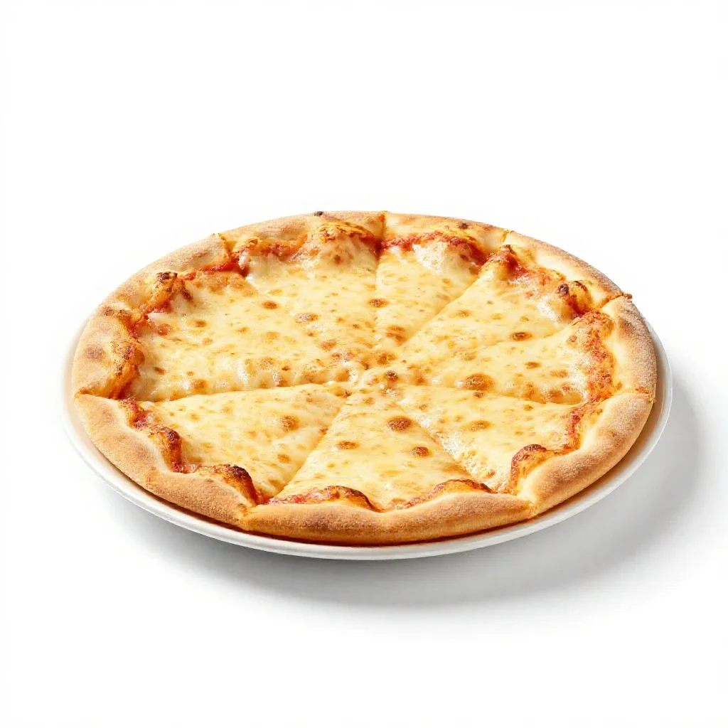 Cheese pizza isolated on a white background