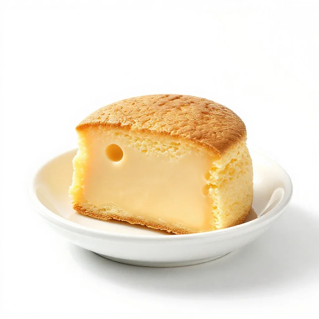 Cheese souffle isolated on a white background