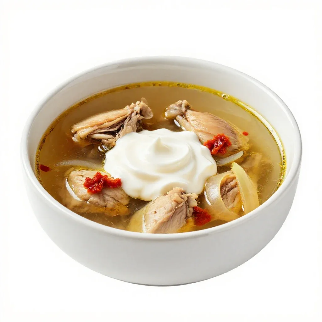 Chicken paprika isolated on a white background
