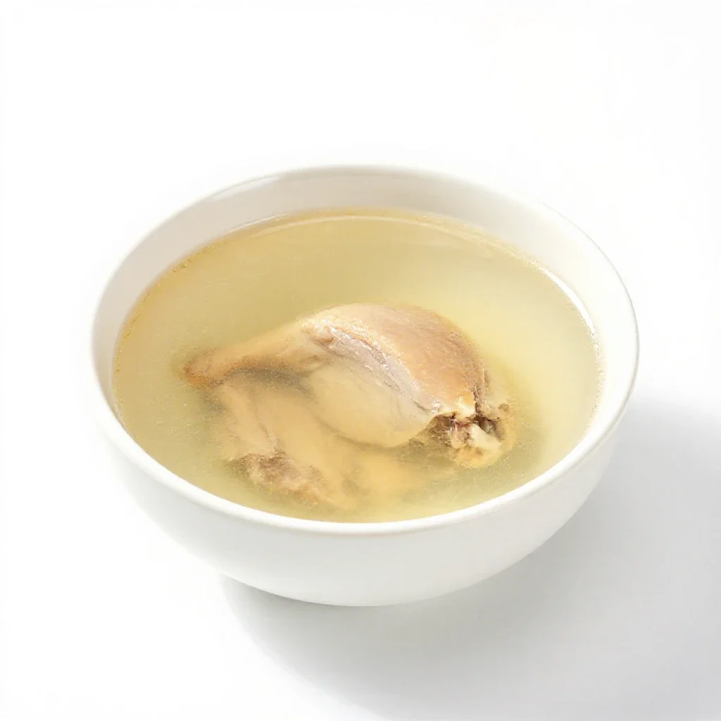 Chicken soup isolated on a white background