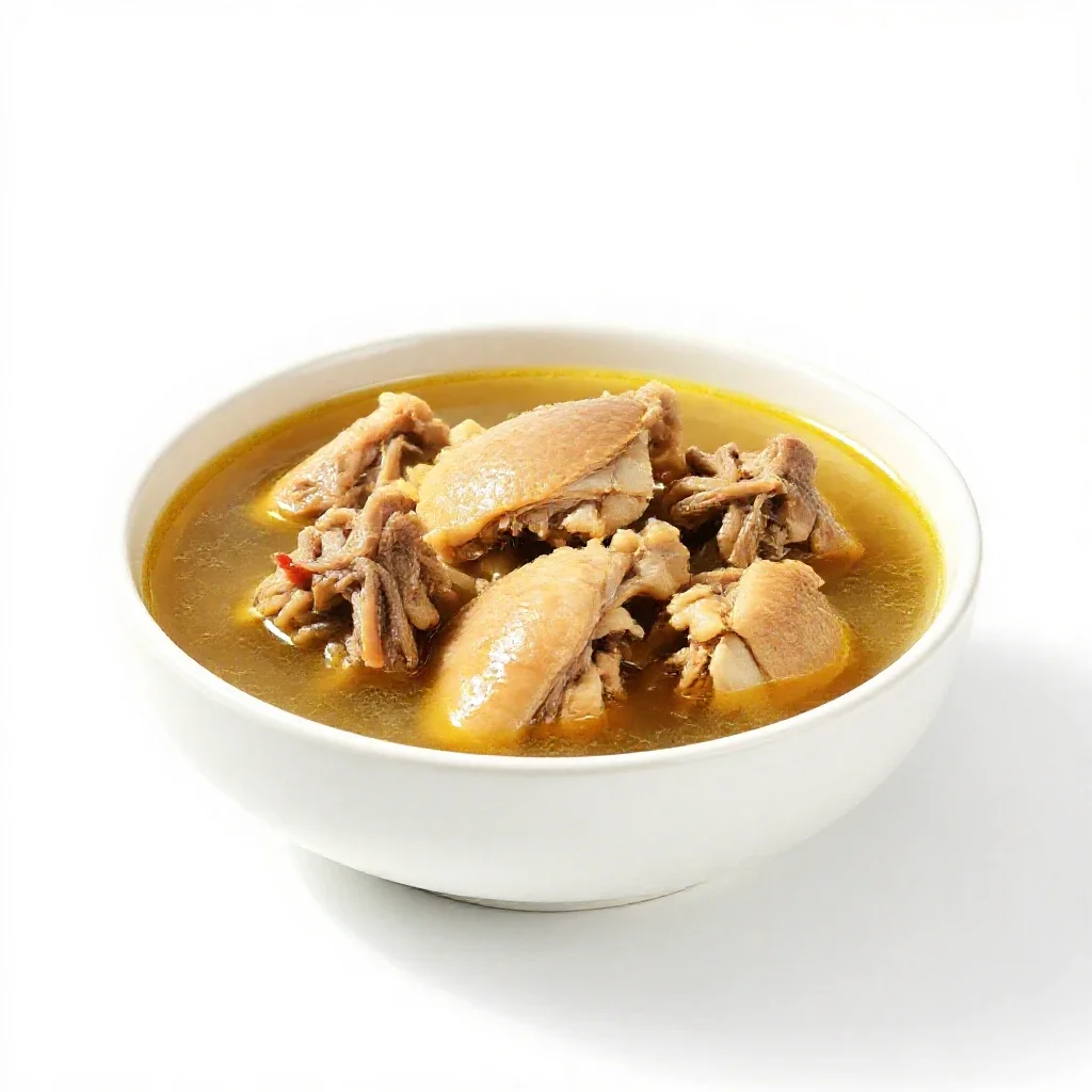 Chicken stew isolated on a white background