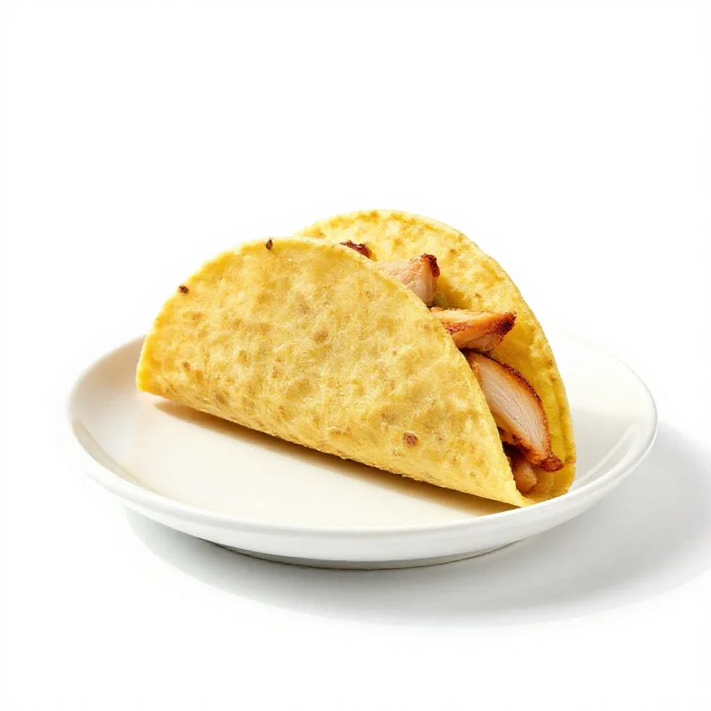 Chicken taco isolated on a white background