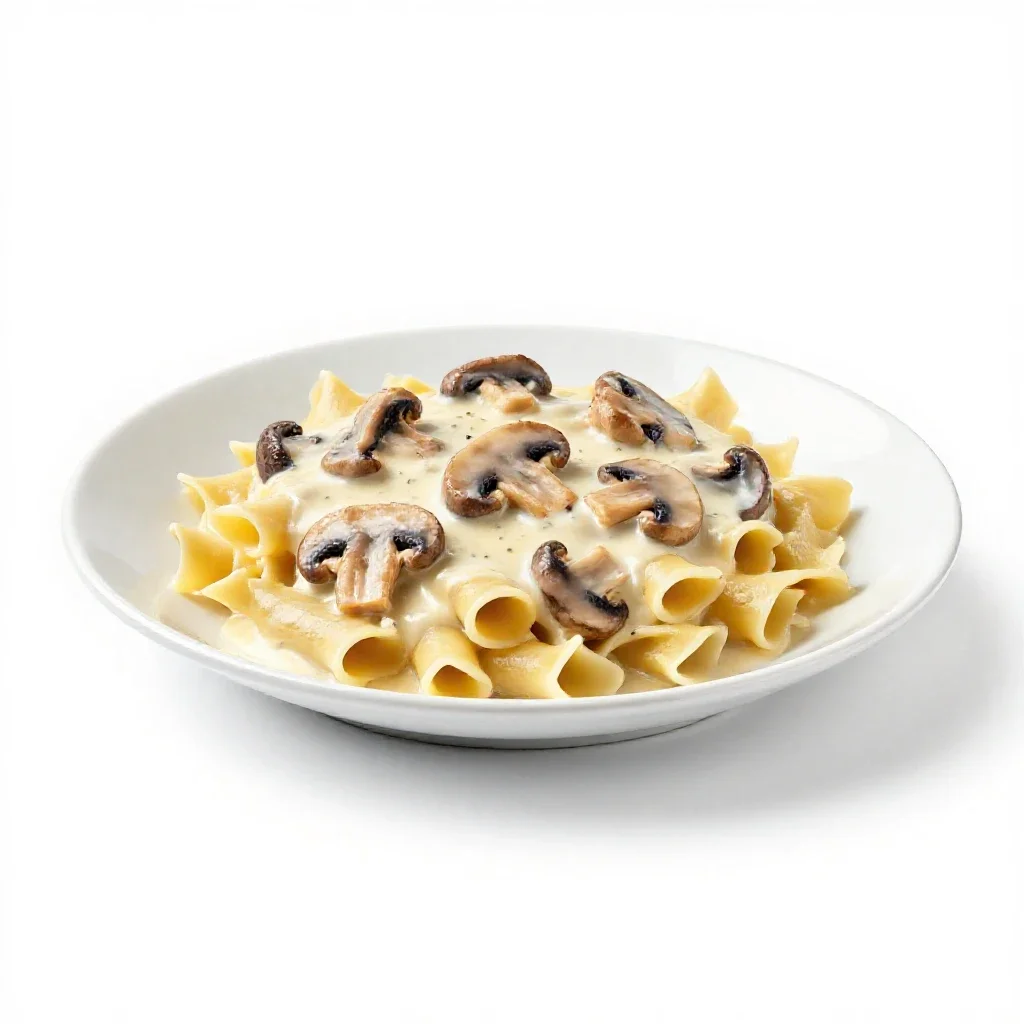 Chicken Tetrazzini isolated on a white background