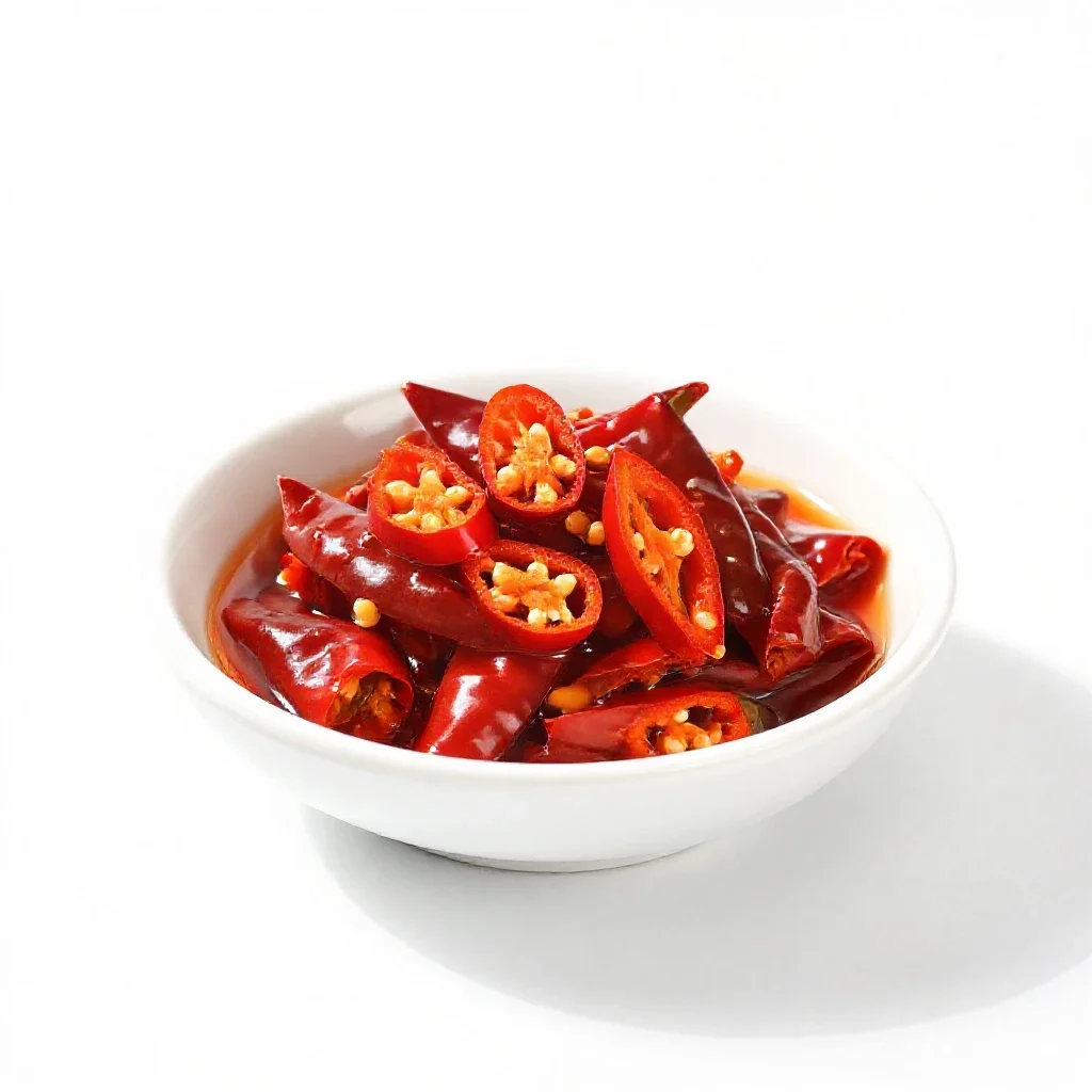 Chili vinegar isolated on a white background
