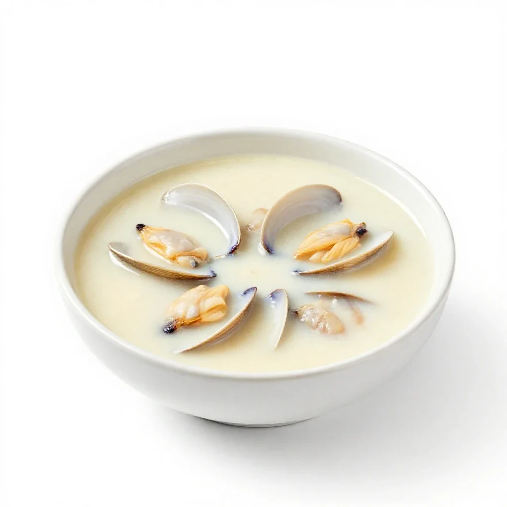 Clam chowder isolated on a white background