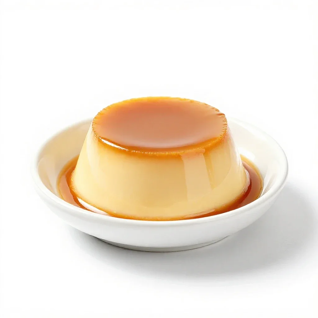 Creme caramel isolated on a white background