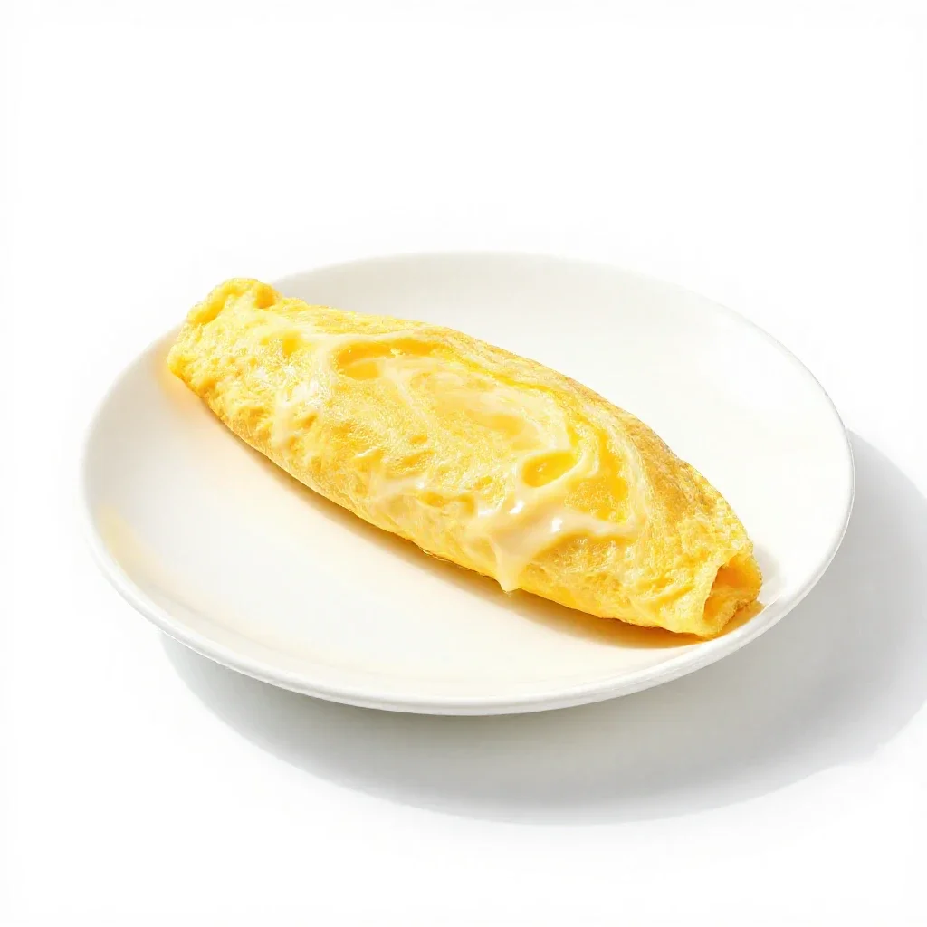 Firm omelet isolated on a white background