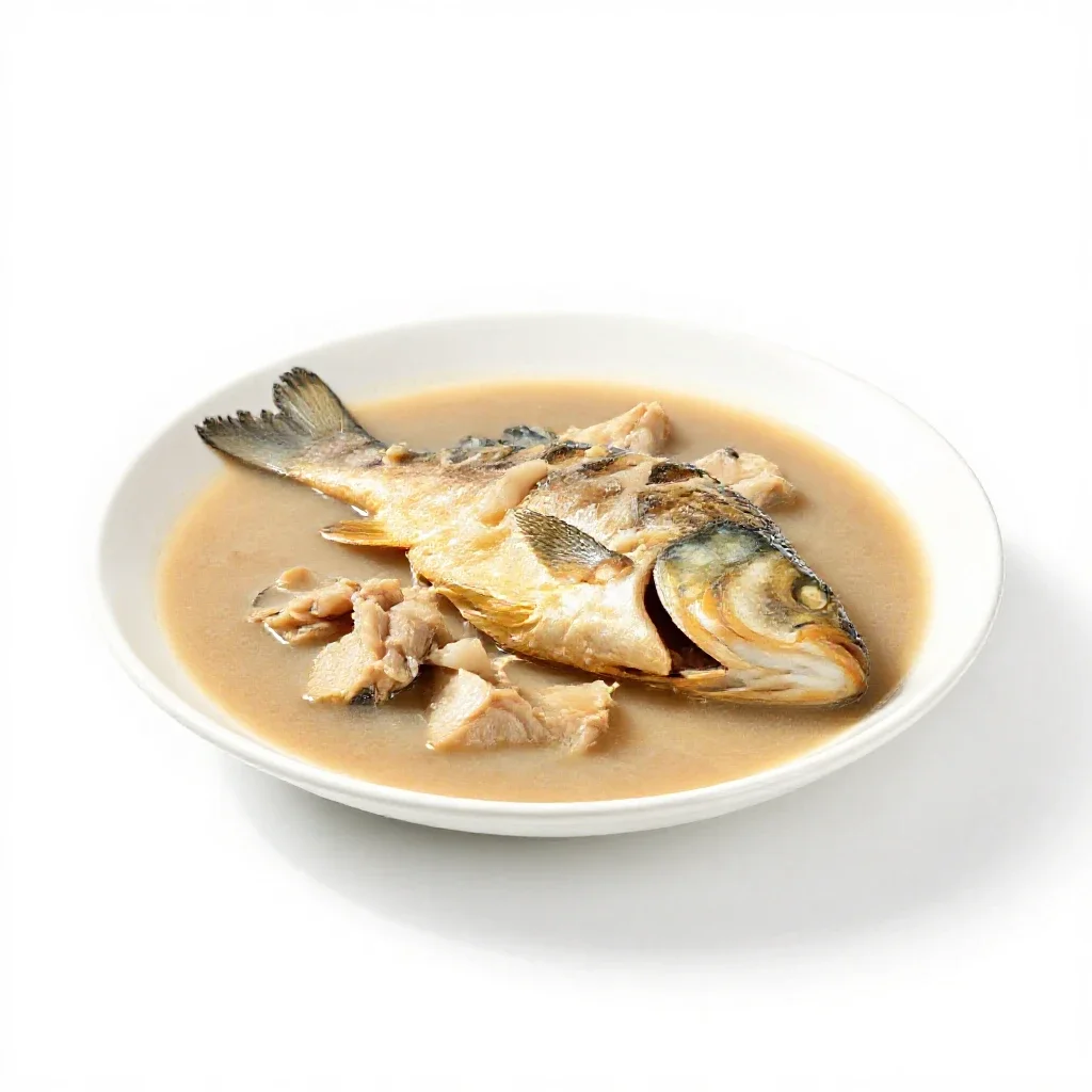 Fish stew isolated on a white background