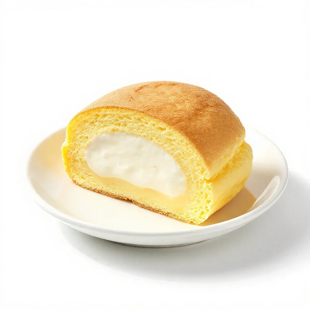 Fluffy omelet isolated on a white background
