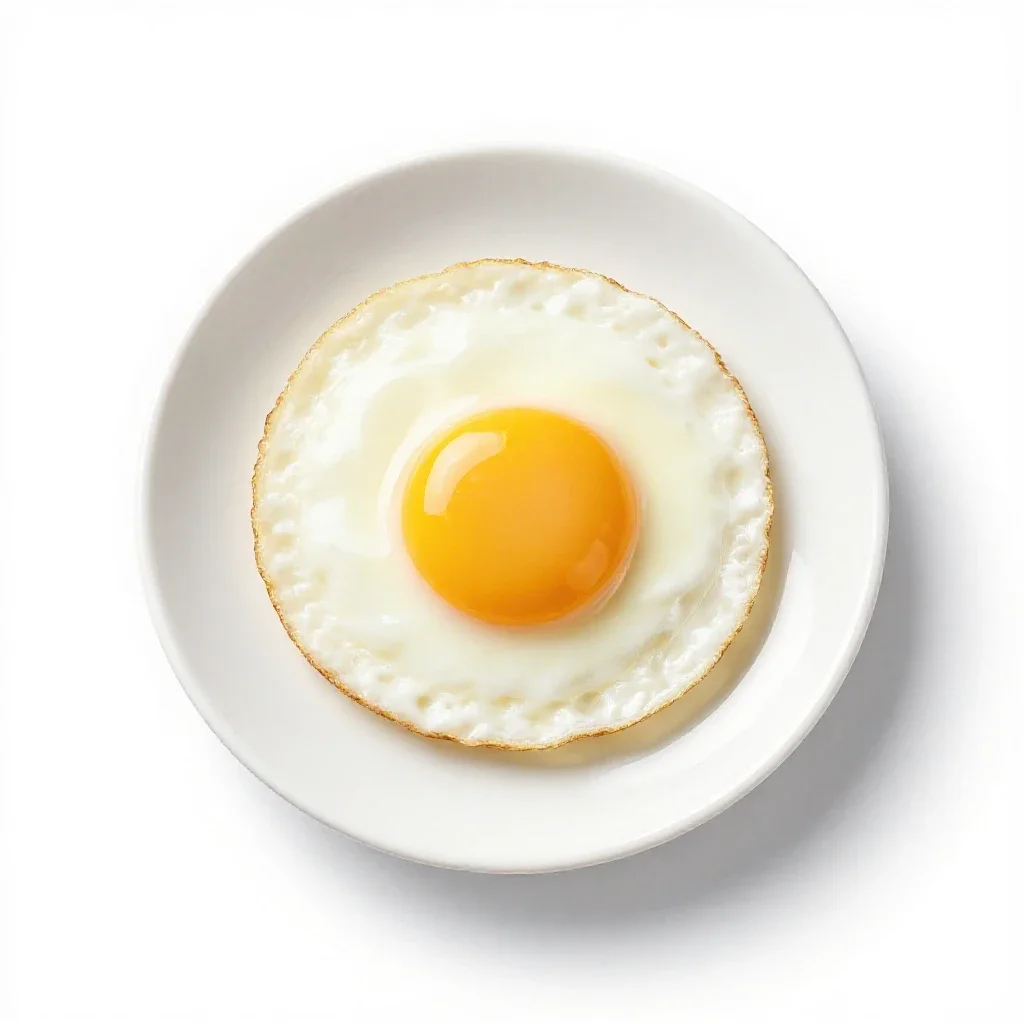 Fried egg isolated on a white background
