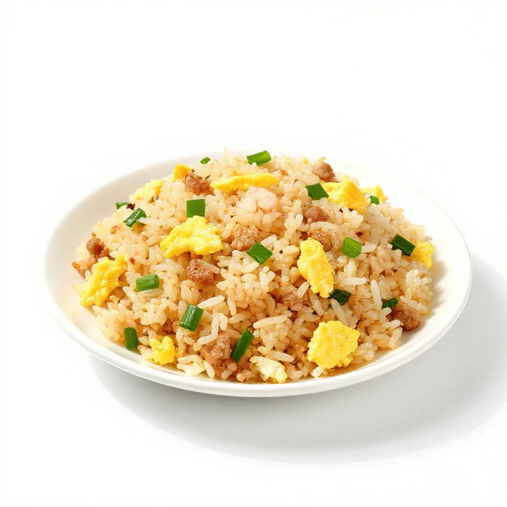 Fried rice isolated on a white background