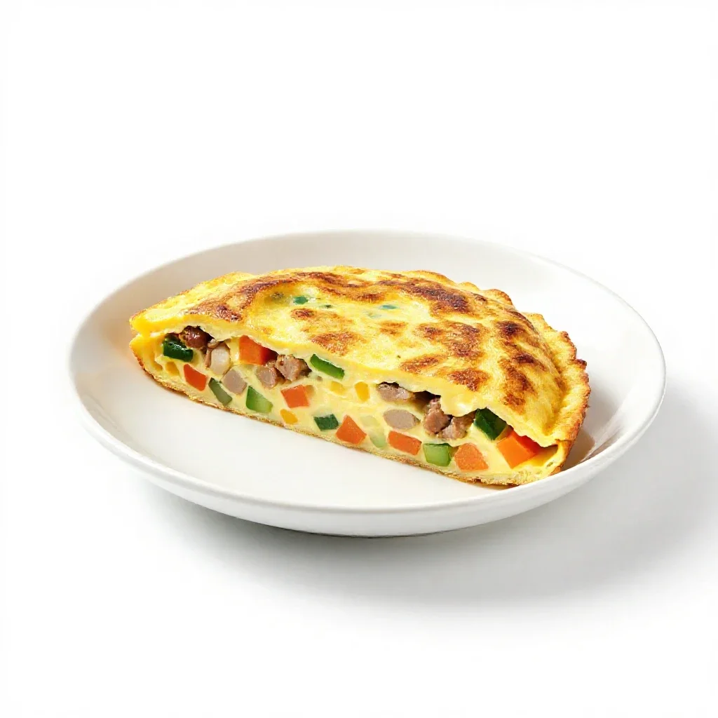 Frittata isolated on a white background