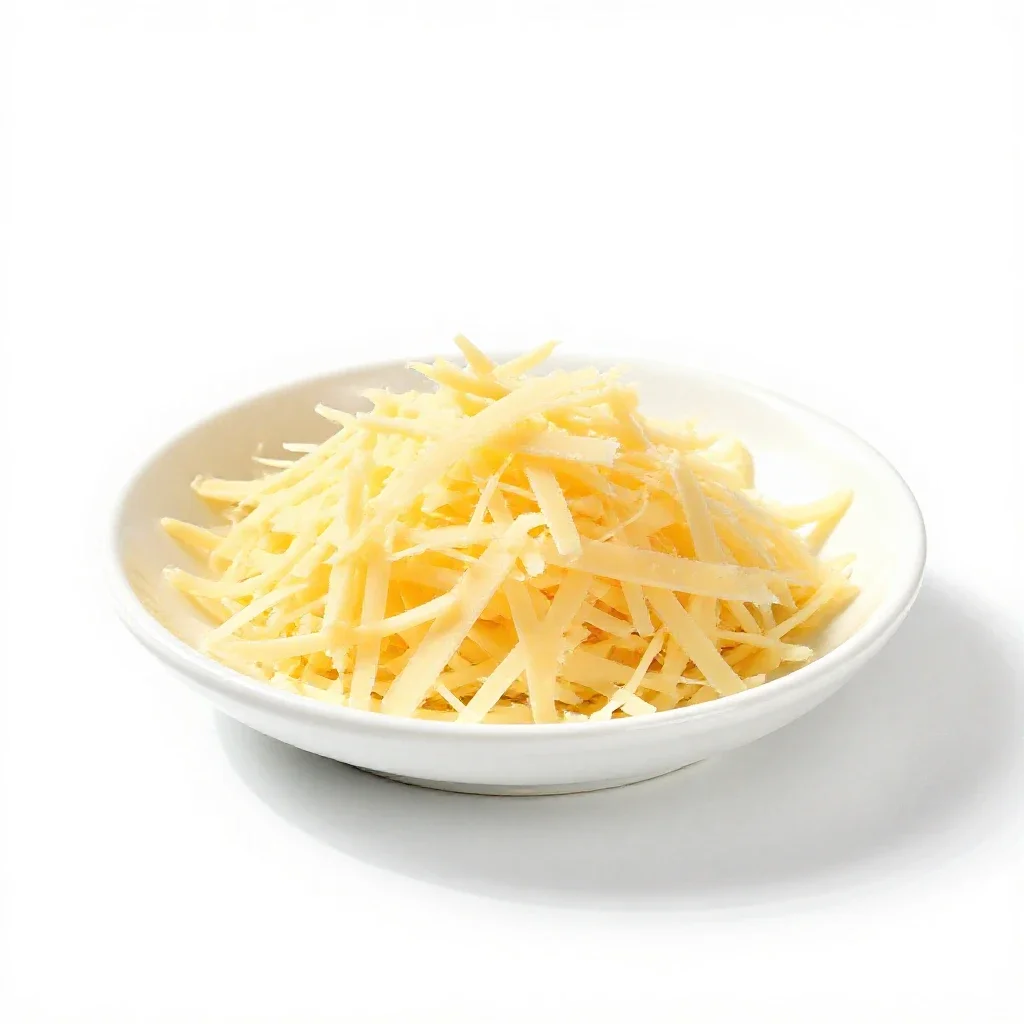 Grated cheese isolated on a white background
