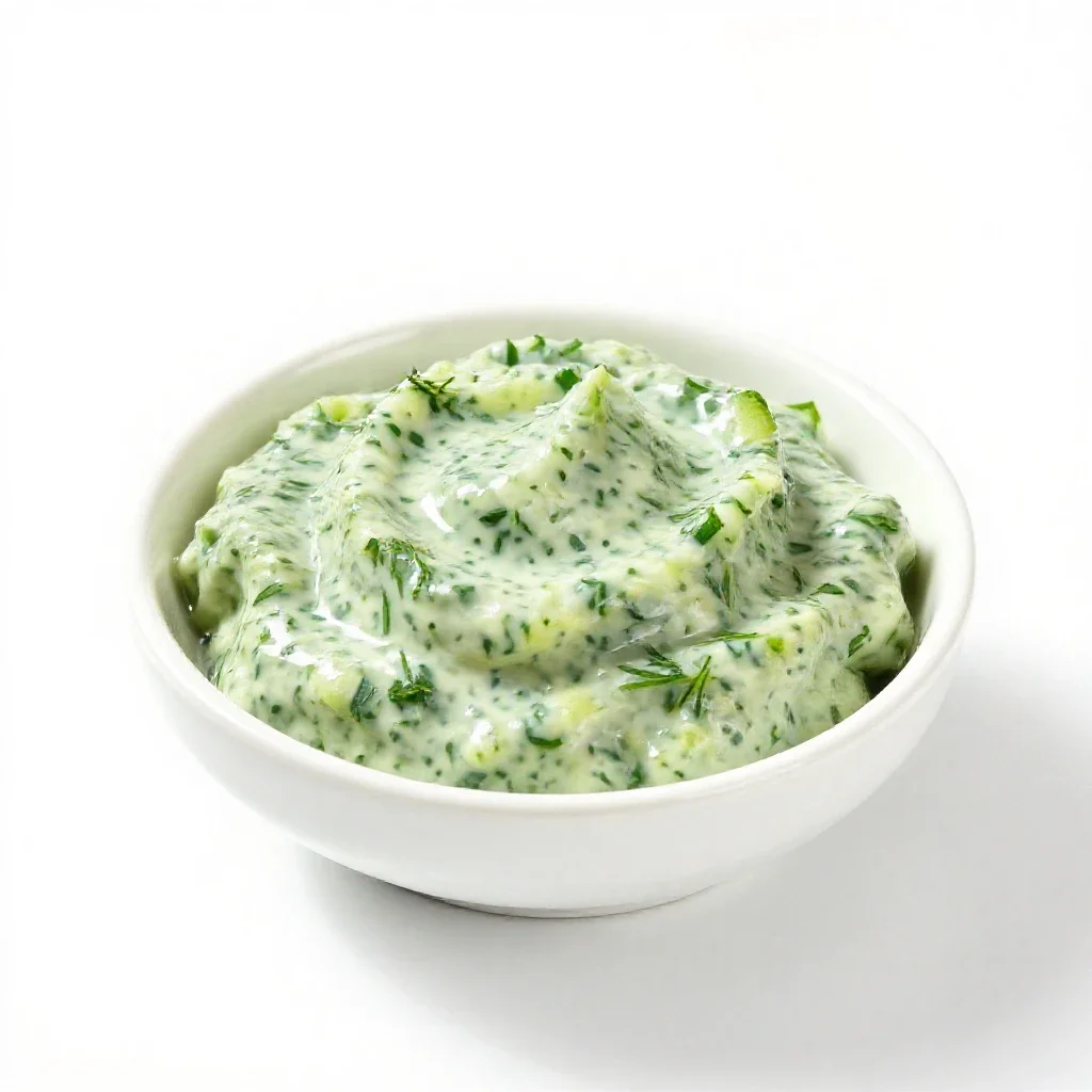 Green mayonnaise isolated on a white background