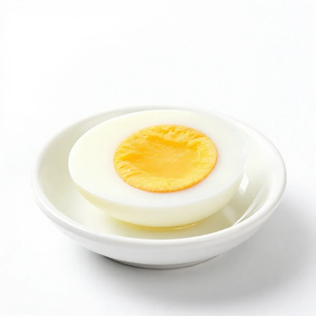 Hard-boiled egg isolated on a white background
