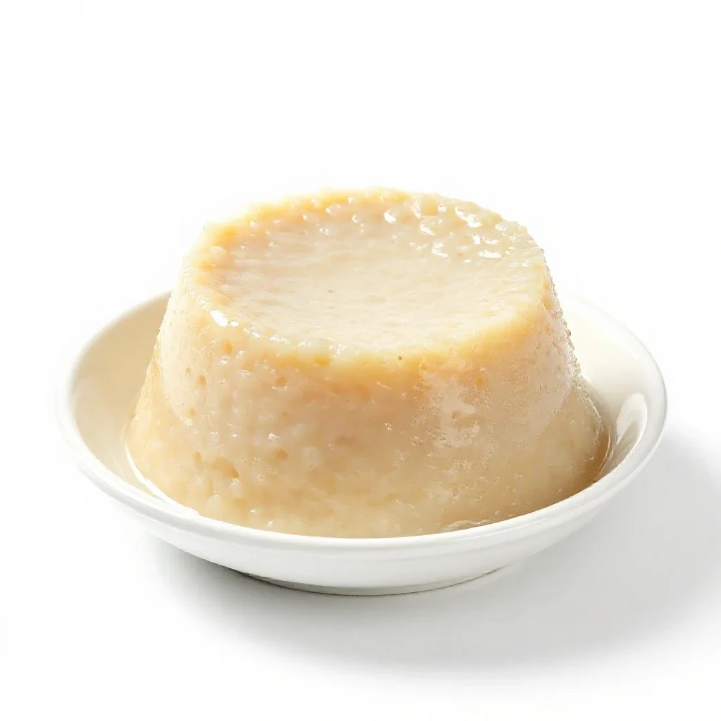 Hasty pudding isolated on a white background