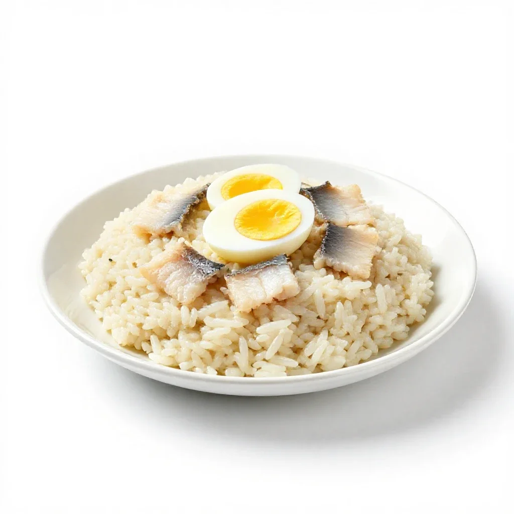 Kedgeree isolated on a white background
