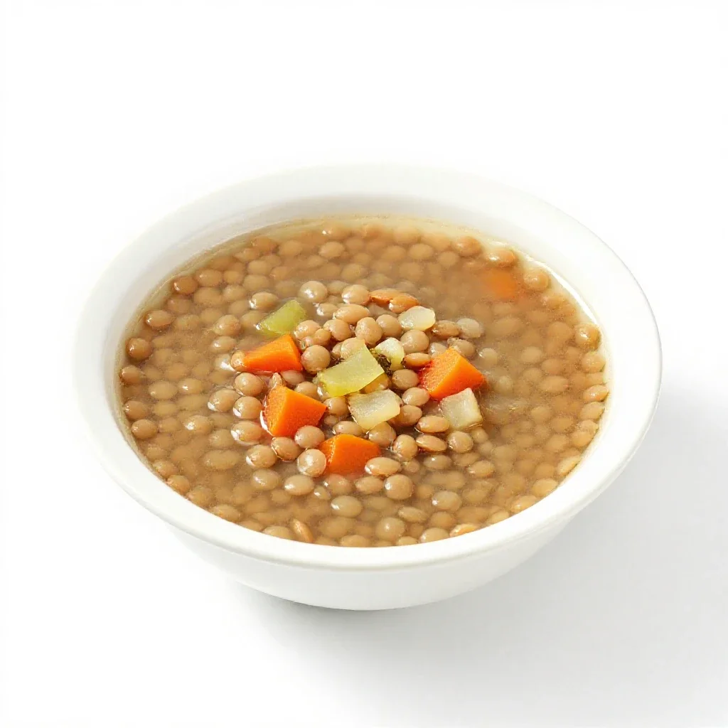 Lentil soup isolated on a white background