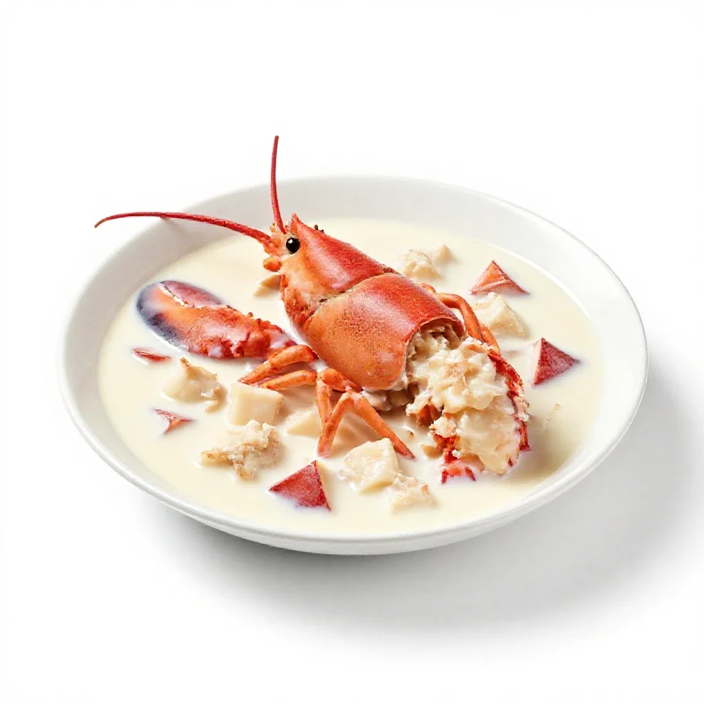 Lobster stew isolated on a white background