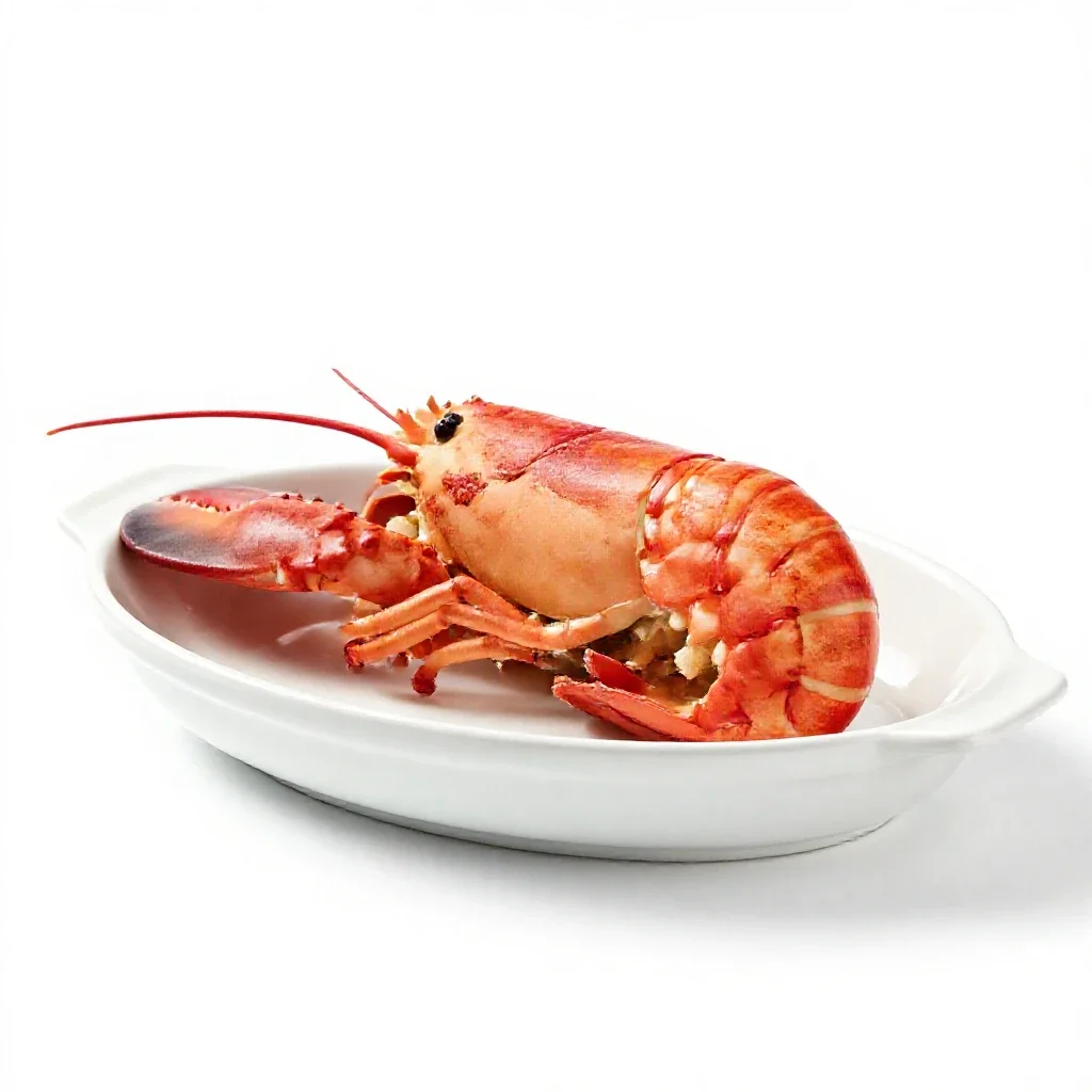 Lobster thermidor isolated on a white background