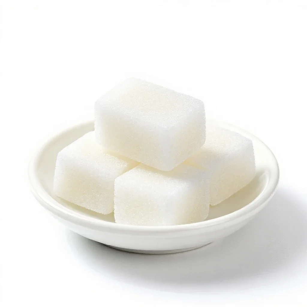Lump sugar isolated on a white background