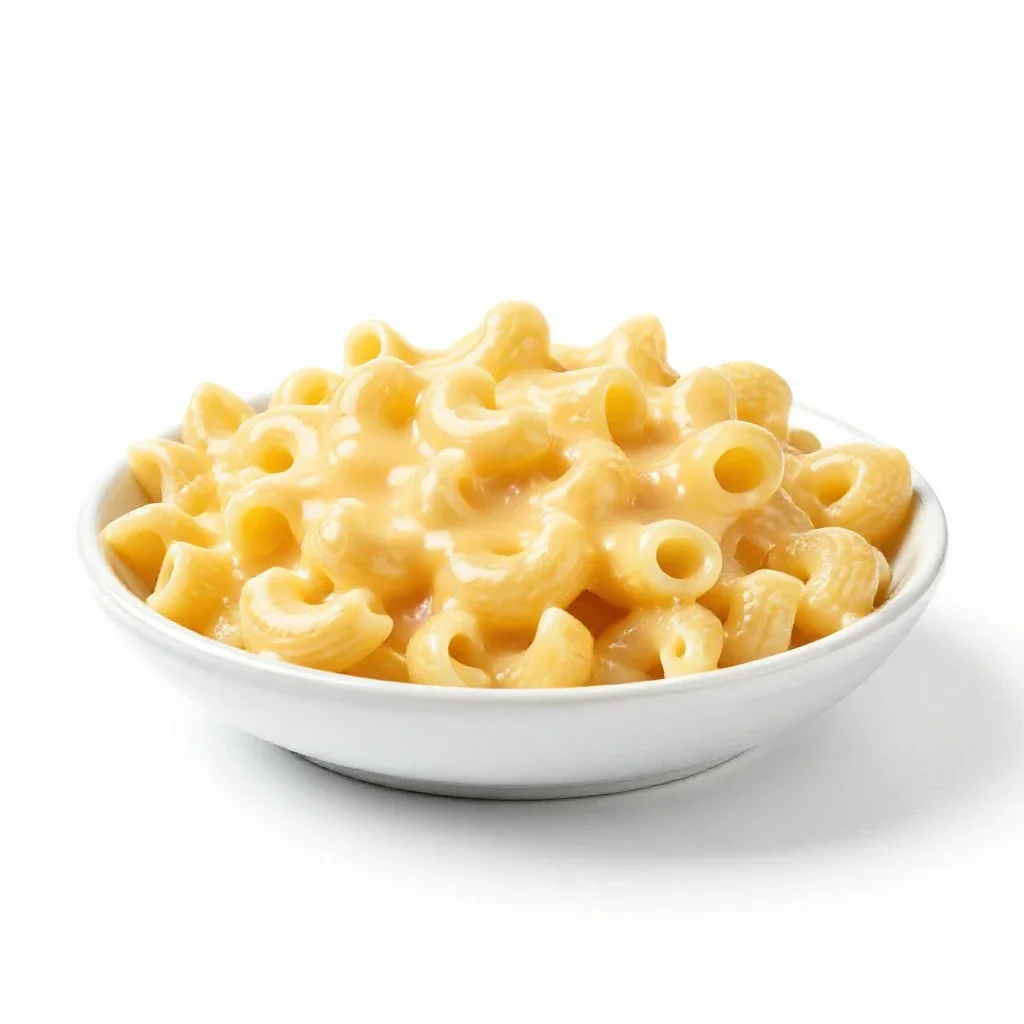 Macaroni and cheese isolated on a white background