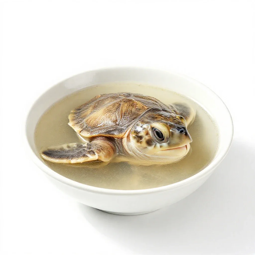 Mock turtle soup isolated on a white background