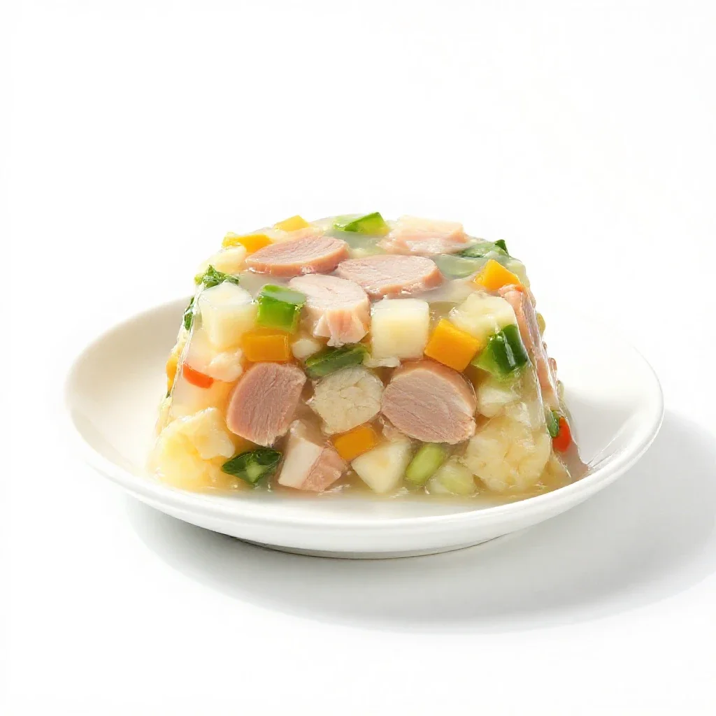 Molded salad isolated on a white background