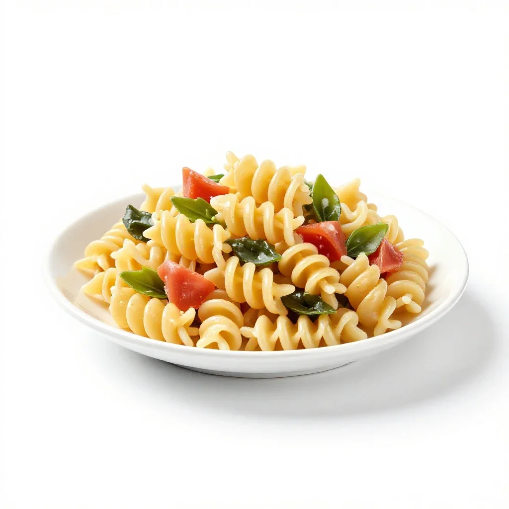 Pasta salad isolated on a white background
