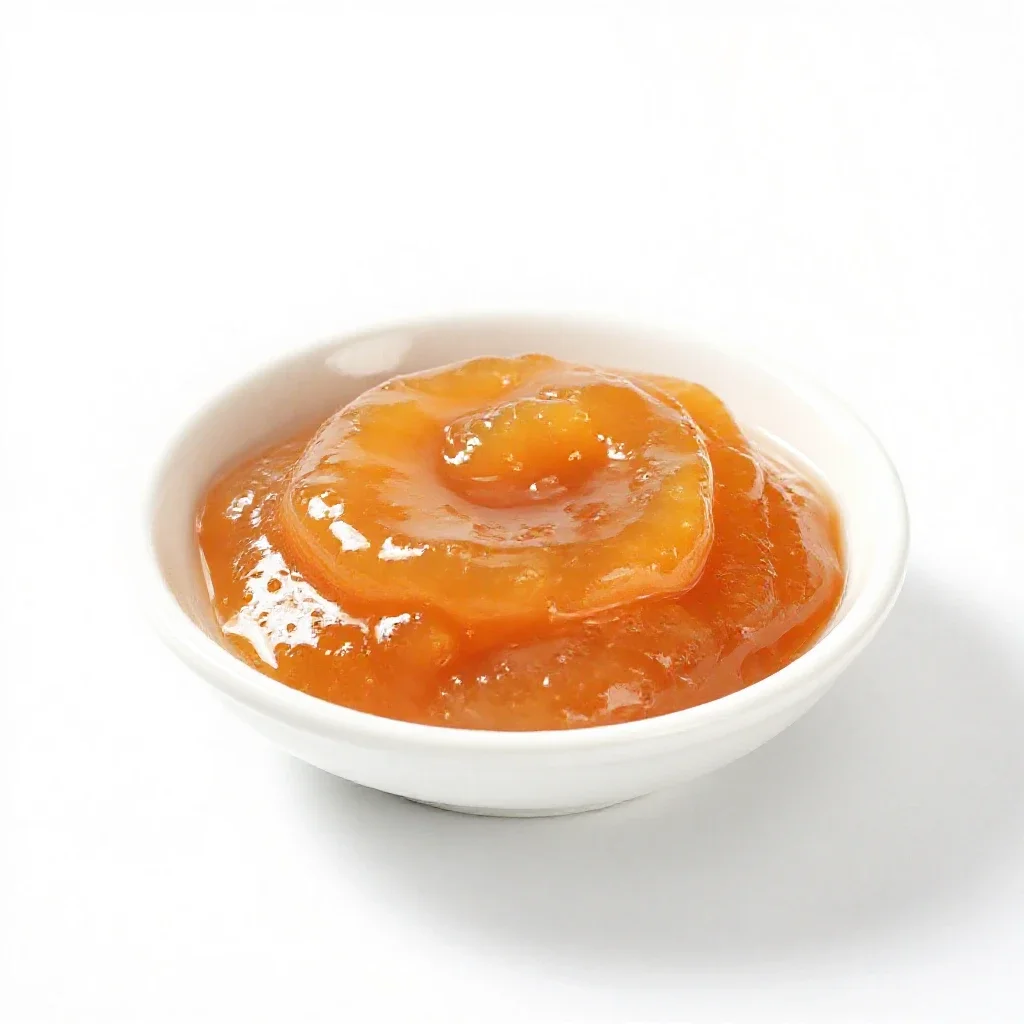 Peach sauce isolated on a white background