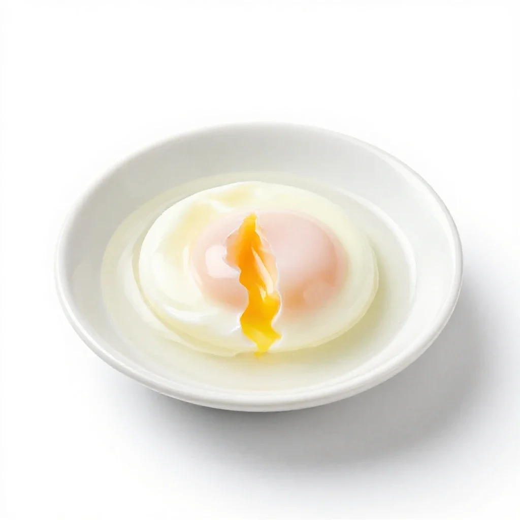 Poached egg isolated on a white background