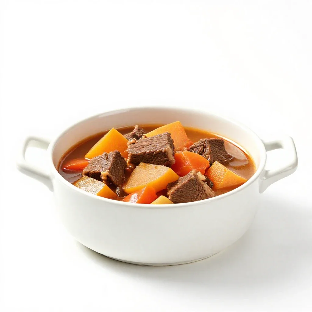 Pot-au-feu isolated on a white background