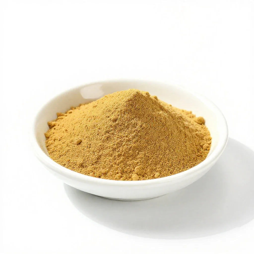 Powdered mustard isolated on a white background