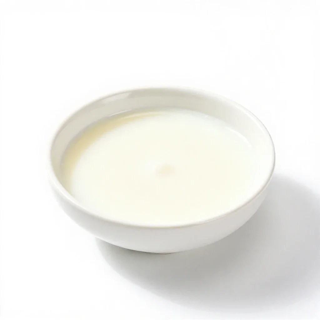 Scalded milk isolated on a white background
