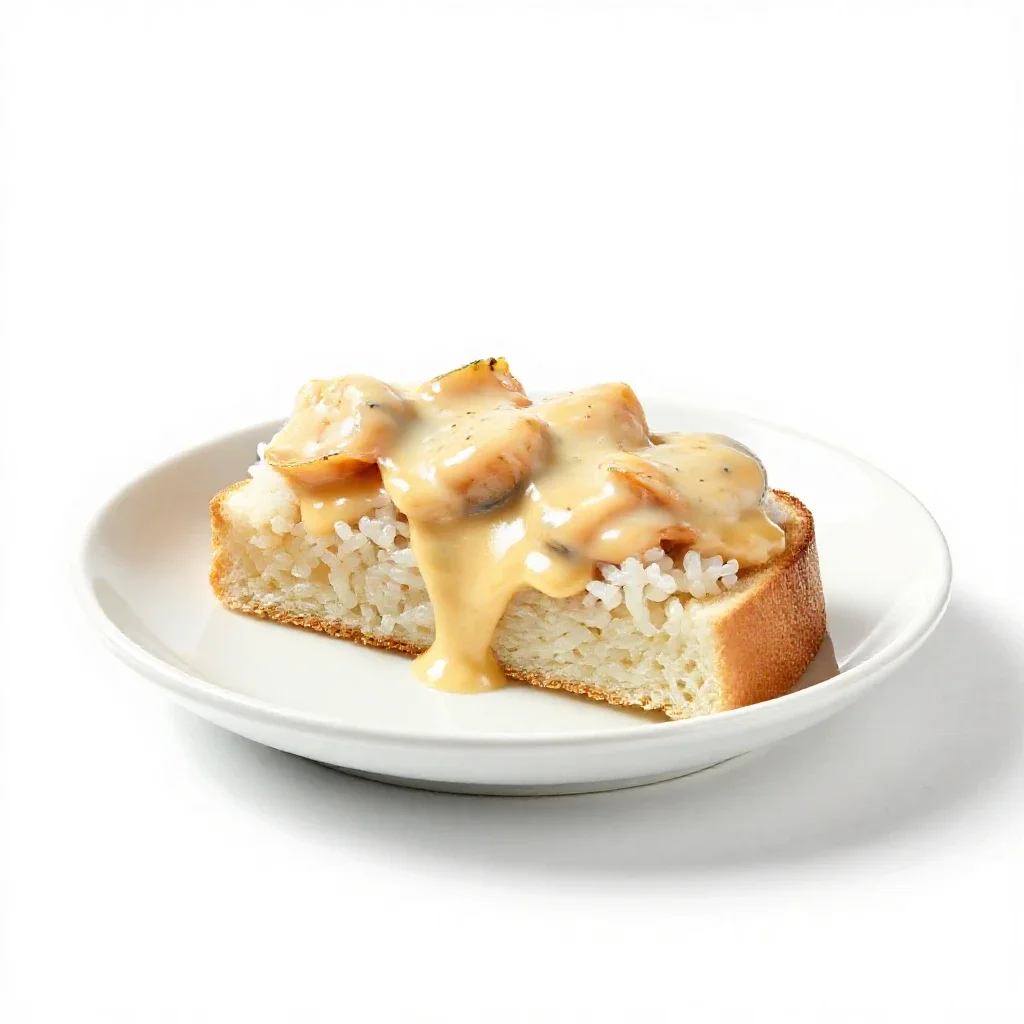 Seafood Newburg isolated on a white background