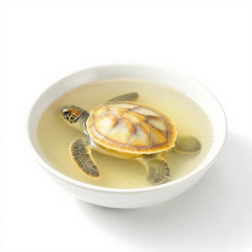 Turtle soup isolated on a white background