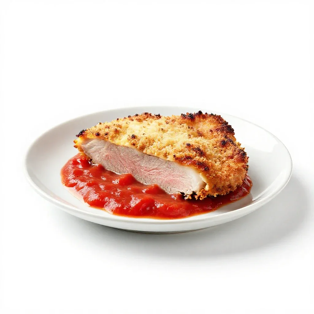 Veal parmesan isolated on a white background