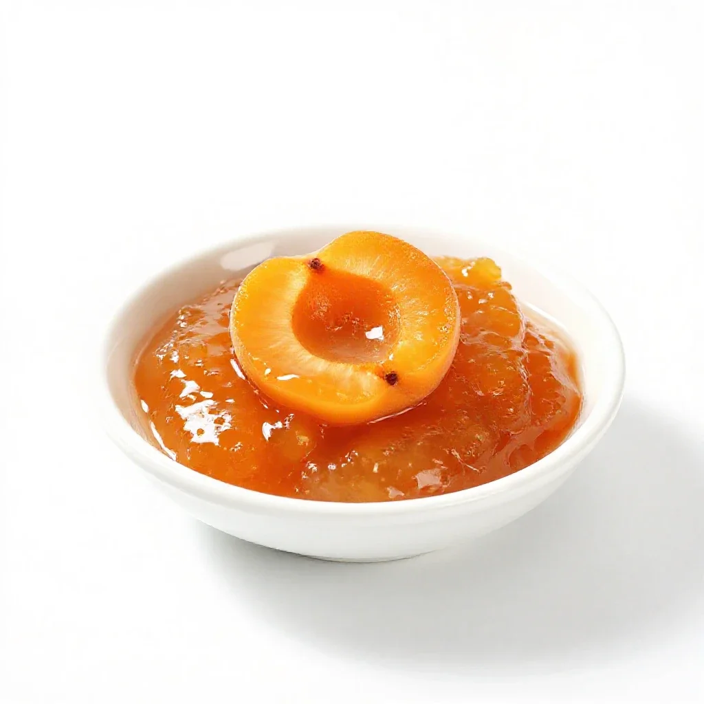 Apricot sauce isolated on a white background