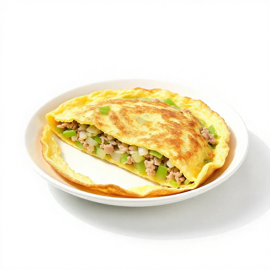 Egg foo yong isolated on a white background