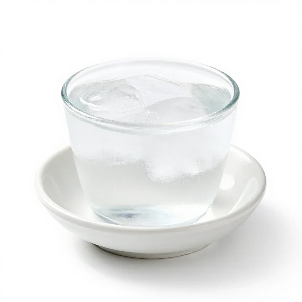 Ice water isolated on a white background