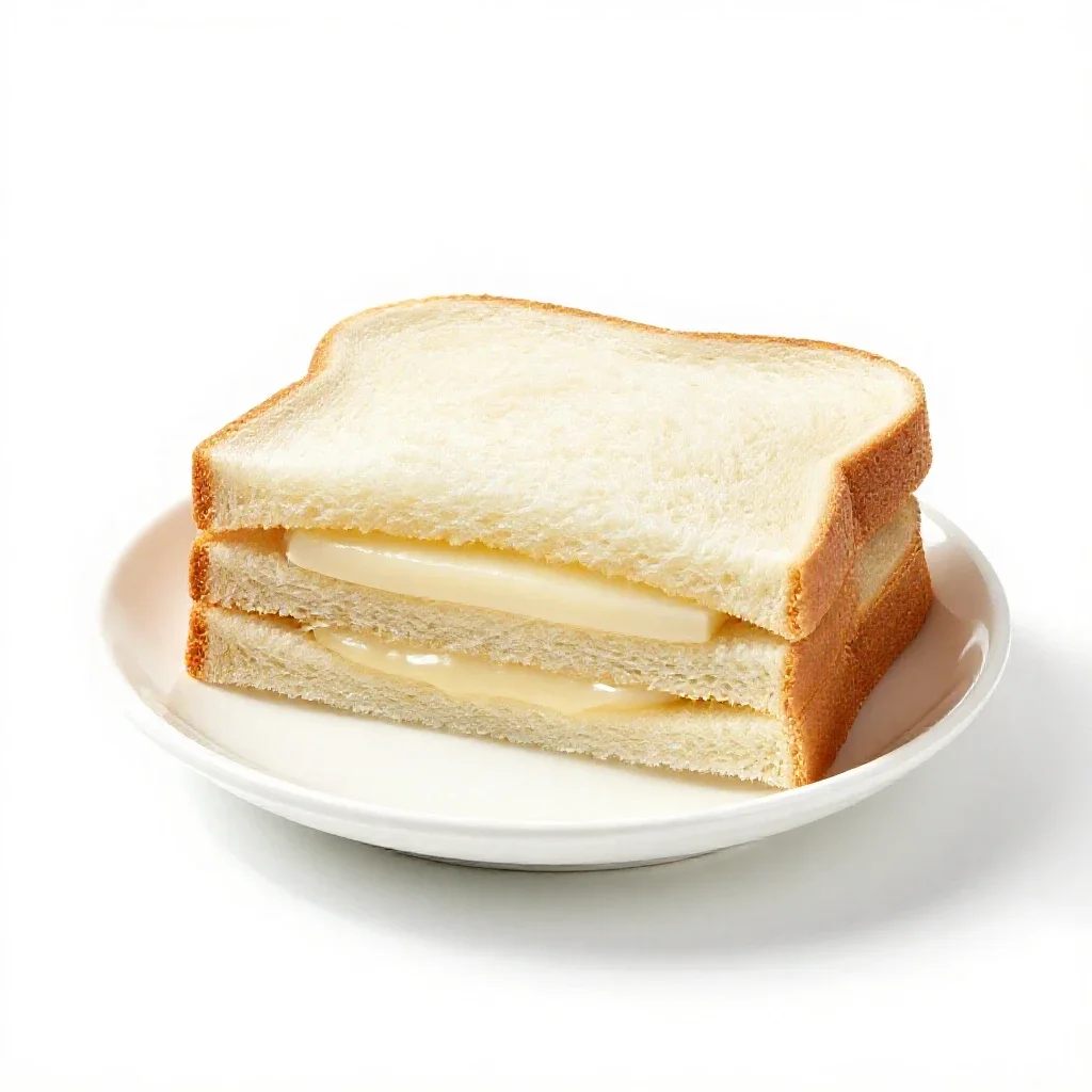 Open-face sandwich isolated on a white background