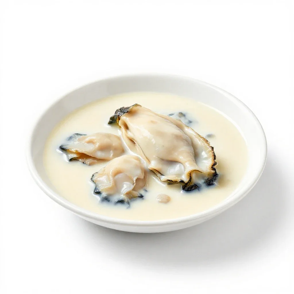 Oyster stew isolated on a white background